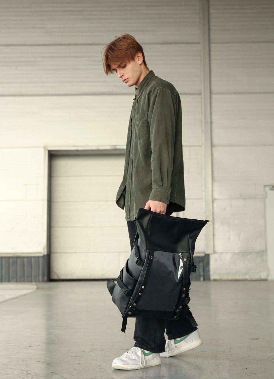Мужской рюкзак Sambag RollTop Hacking черный