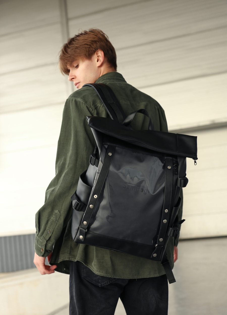 Мужской рюкзак Sambag RollTop Hacking черный