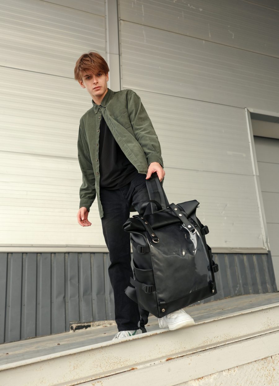 Мужской рюкзак Sambag RollTop Hacking черный