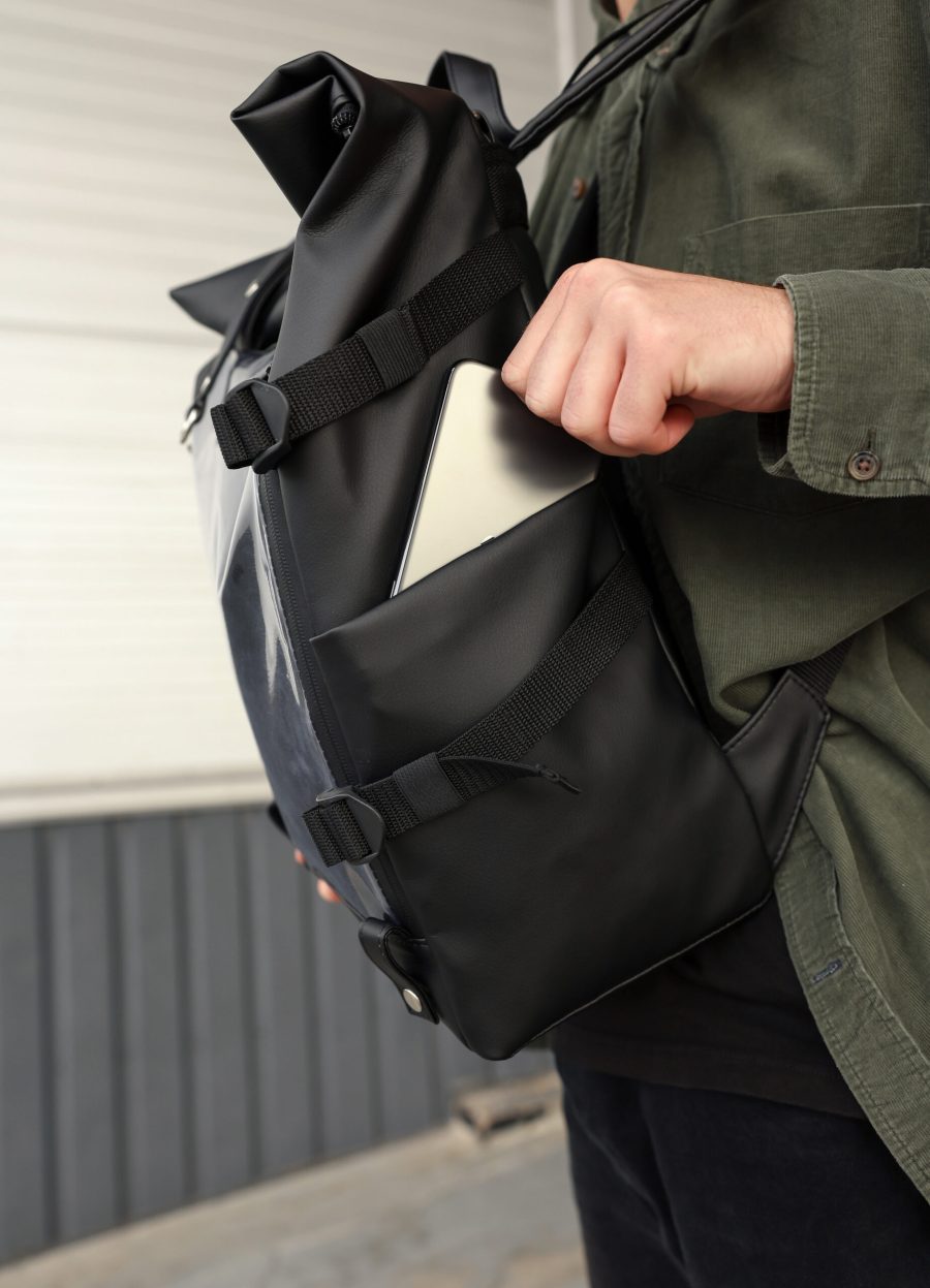 Мужской рюкзак Sambag RollTop Hacking черный