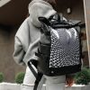 Рюкзак жіночий Sambag RollTop Hacking чорний з принтом