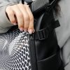 Рюкзак жіночий Sambag RollTop Hacking чорний з принтом