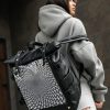Рюкзак жіночий Sambag RollTop Hacking чорний з принтом