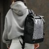 Рюкзак жіночий Sambag RollTop Hacking чорний з принтом