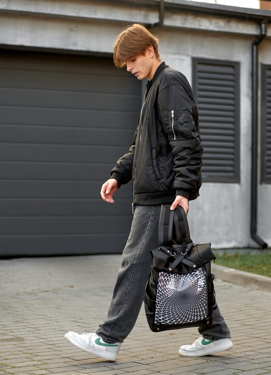 Рюкзак чоловічий Sambag RollTop Hacking принт чорний