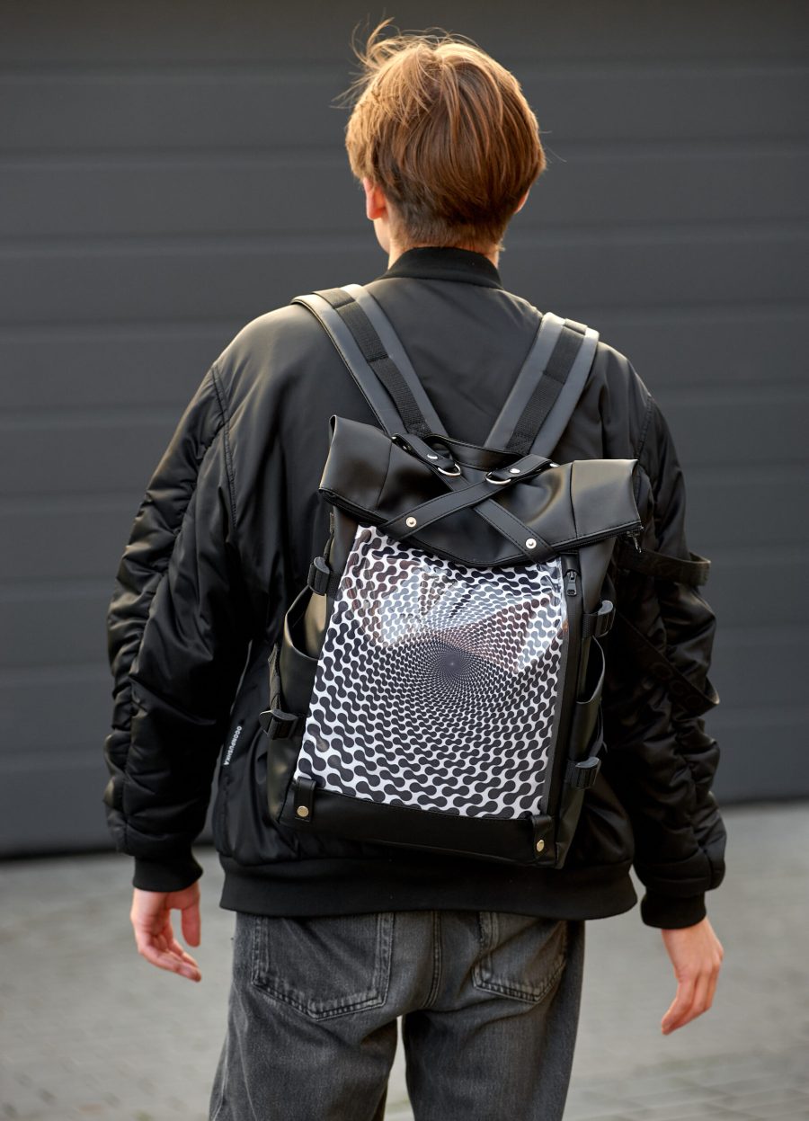 Рюкзак чоловічий Sambag RollTop Hacking принт чорний