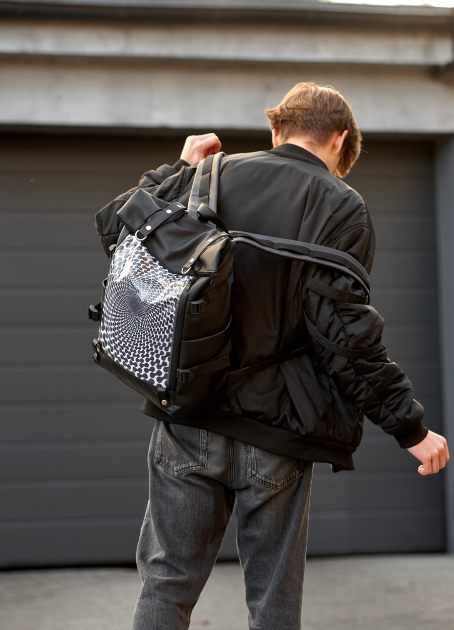 Рюкзак чоловічий Sambag RollTop Hacking принт чорний