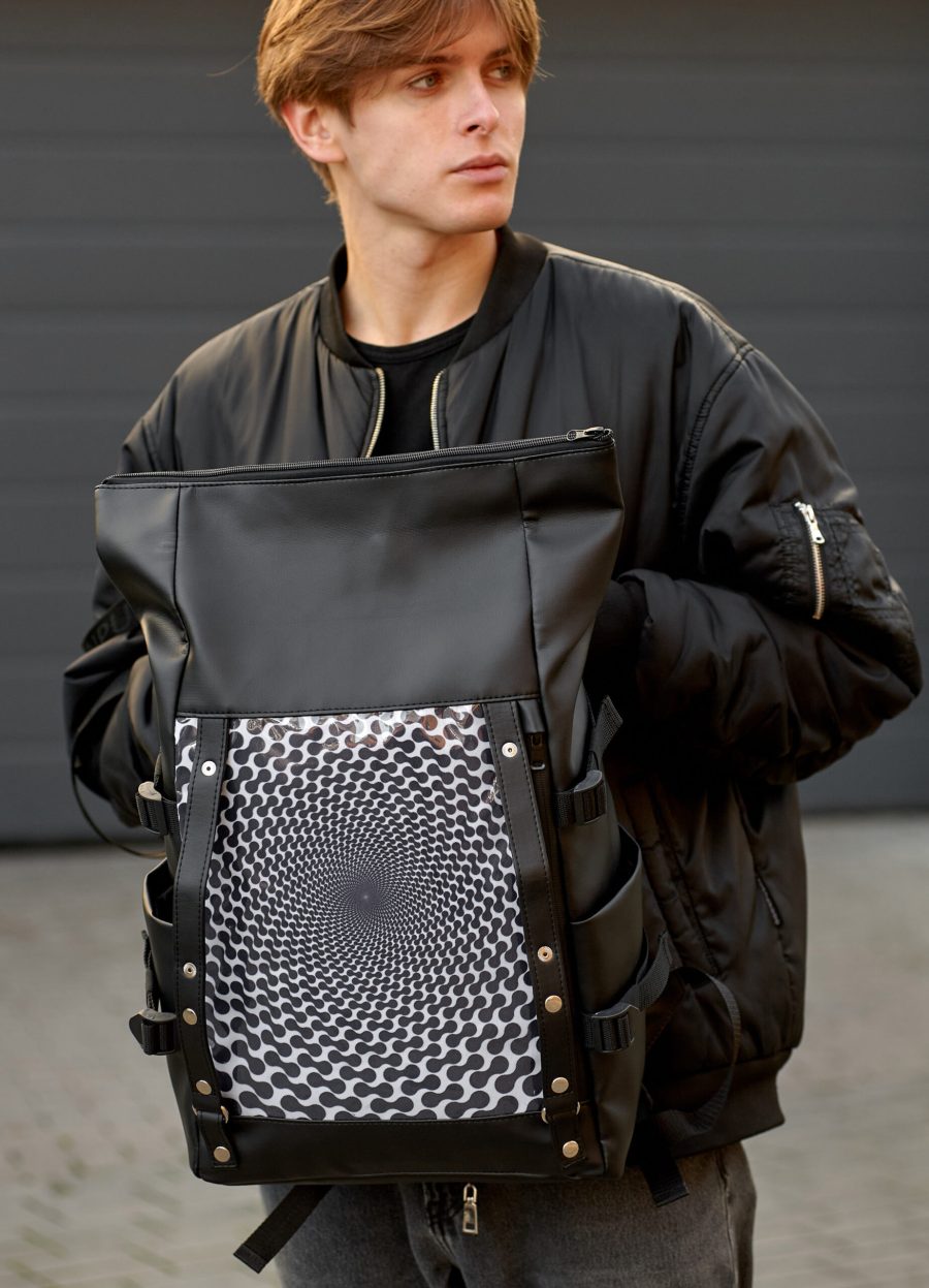 Рюкзак чоловічий Sambag RollTop Hacking принт чорний