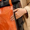 Рюкзак жіночий Sambag RollTop Hacking чорний з помаранчевим