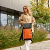 Рюкзак жіночий Sambag RollTop Hacking чорний з помаранчевим
