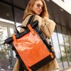 Рюкзак жіночий Sambag RollTop Hacking чорний з помаранчевим