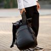 Мужской рюкзак Sambag RollTop Hacking черный с оранжевым