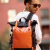 Мужской рюкзак Sambag RollTop Hacking черный с оранжевым