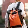 Мужской рюкзак Sambag RollTop Hacking черный с оранжевым