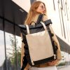 Рюкзак жіночий для ноутбука Sambag RollTop Hacking чорний із сірим