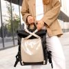 Рюкзак жіночий для ноутбука Sambag RollTop Hacking чорний із сірим