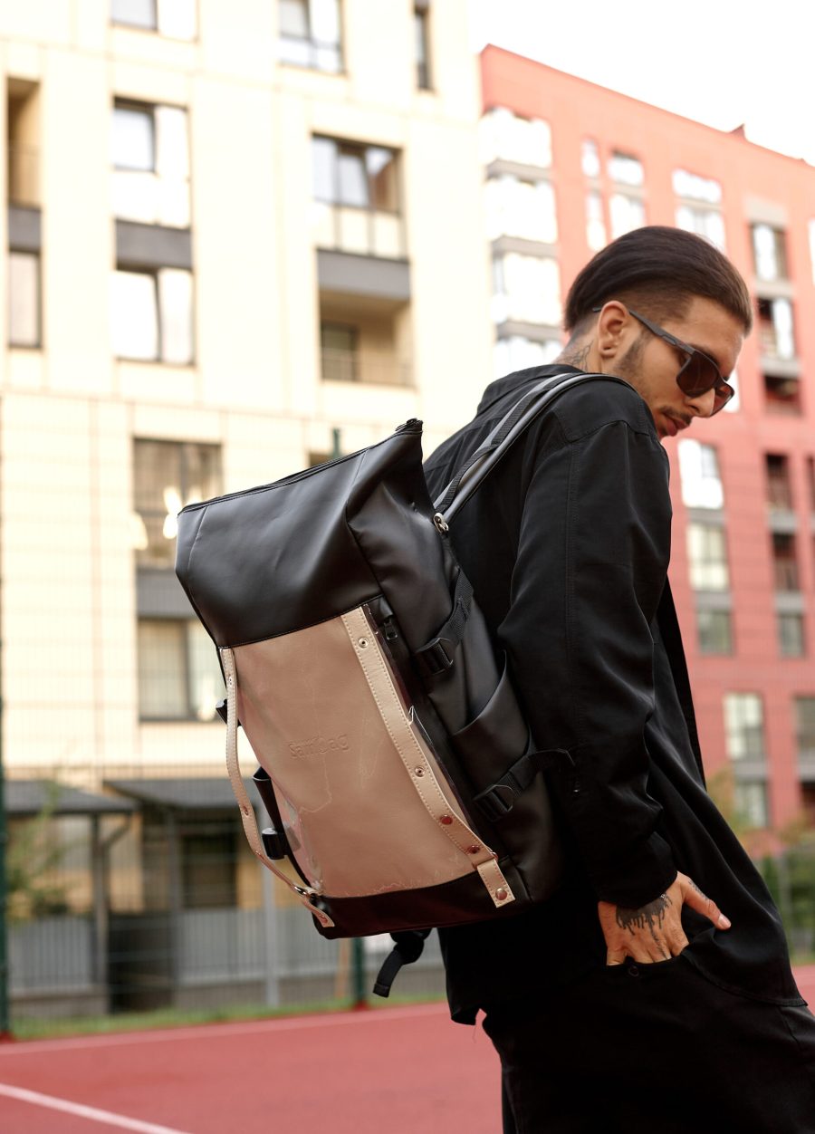 Рюкзак чоловічий Sambag RollTop Hacking чорний із сірим