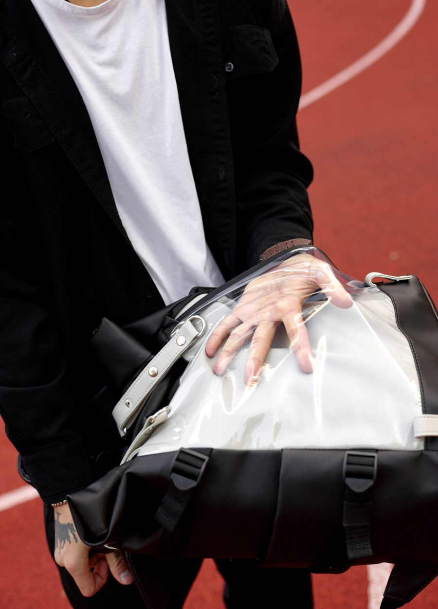 Рюкзак чоловічий Sambag RollTop Hacking чорний із сірим