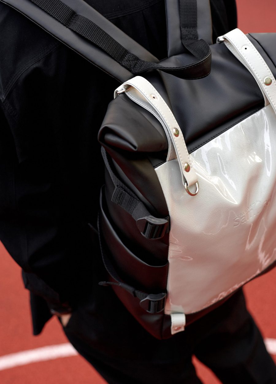 Рюкзак чоловічий Sambag RollTop Hacking чорний із сірим
