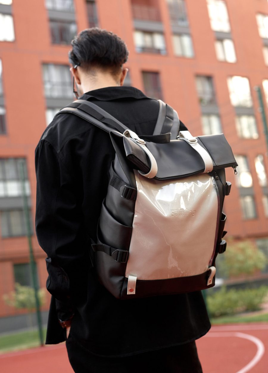 Рюкзак чоловічий Sambag RollTop Hacking чорний із сірим