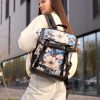 Рюкзак жіночий Sambag Aura чорний з принтом