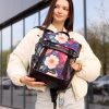 Рюкзак жіночий Sambag Aura чорний з принтом