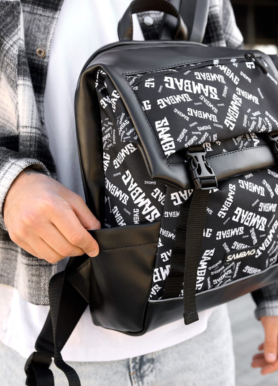 Мужской рюкзак Sambag Aura принт черный