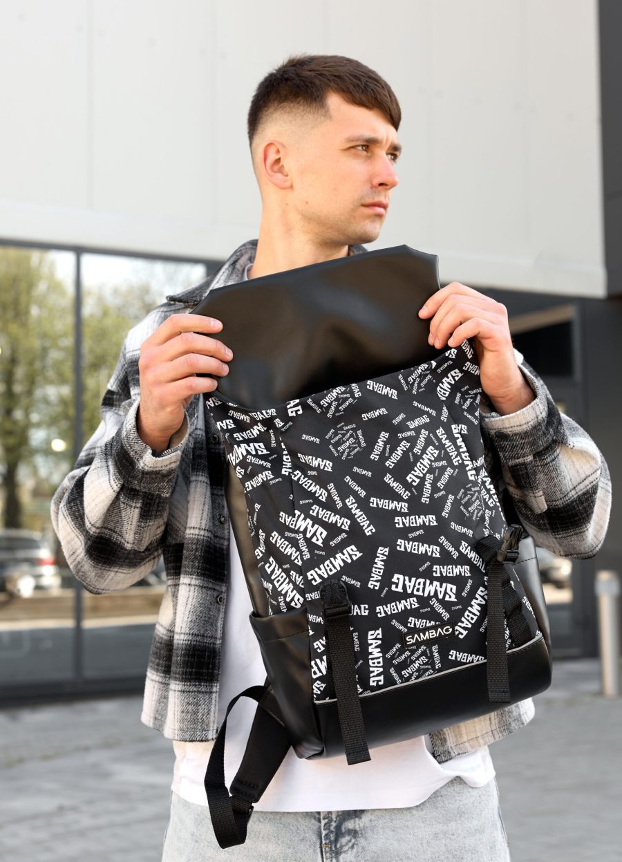 Мужской рюкзак Sambag Aura принт черный
