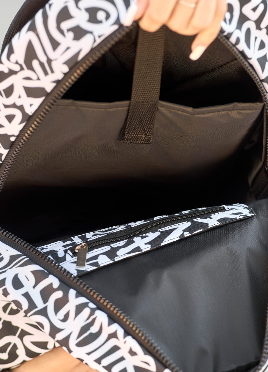 Женский рюкзак Sambag Zard LK Graphity черный с белым