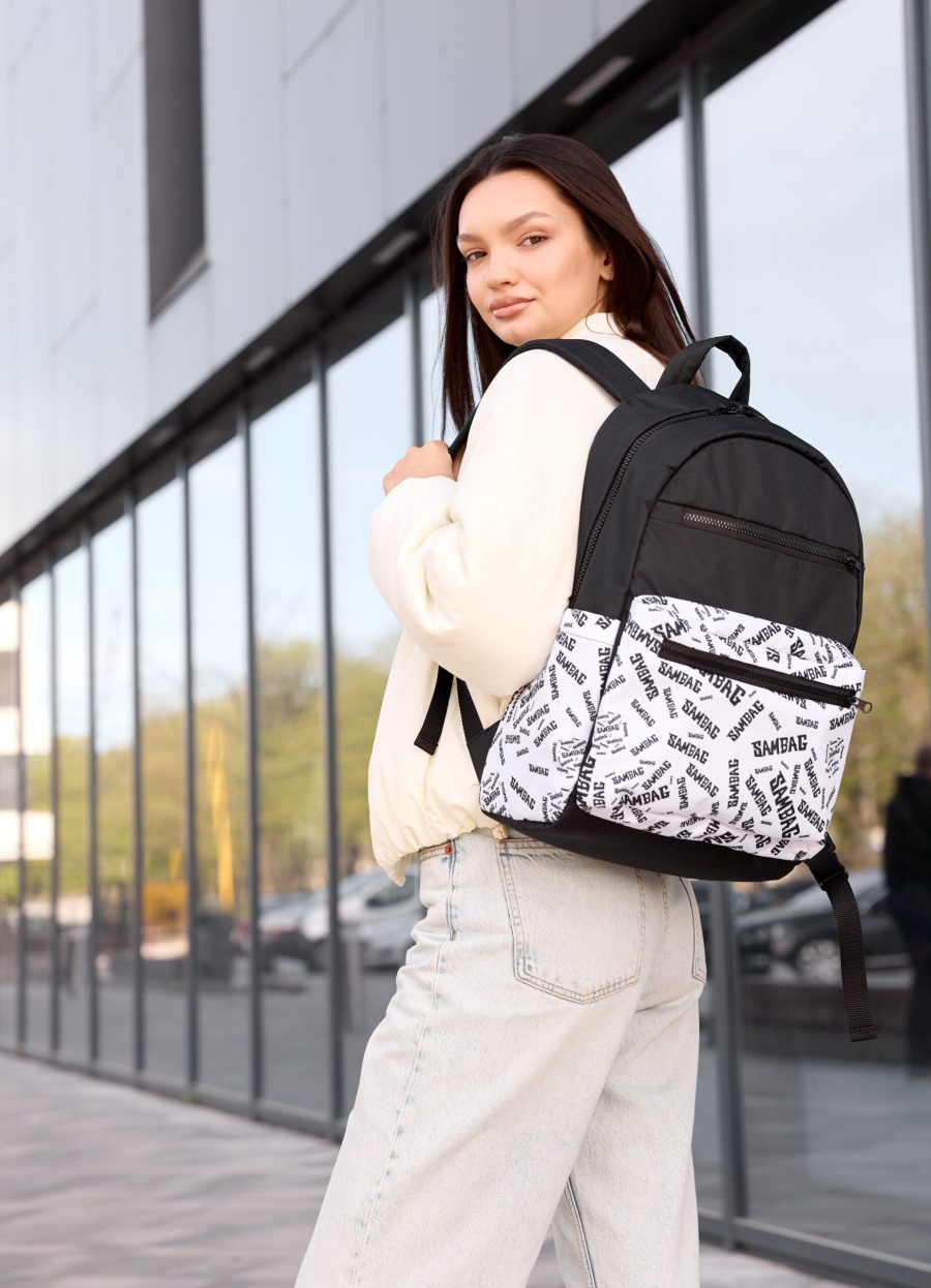 Рюкзак жіночий Sambag Zard SM чорний з білим