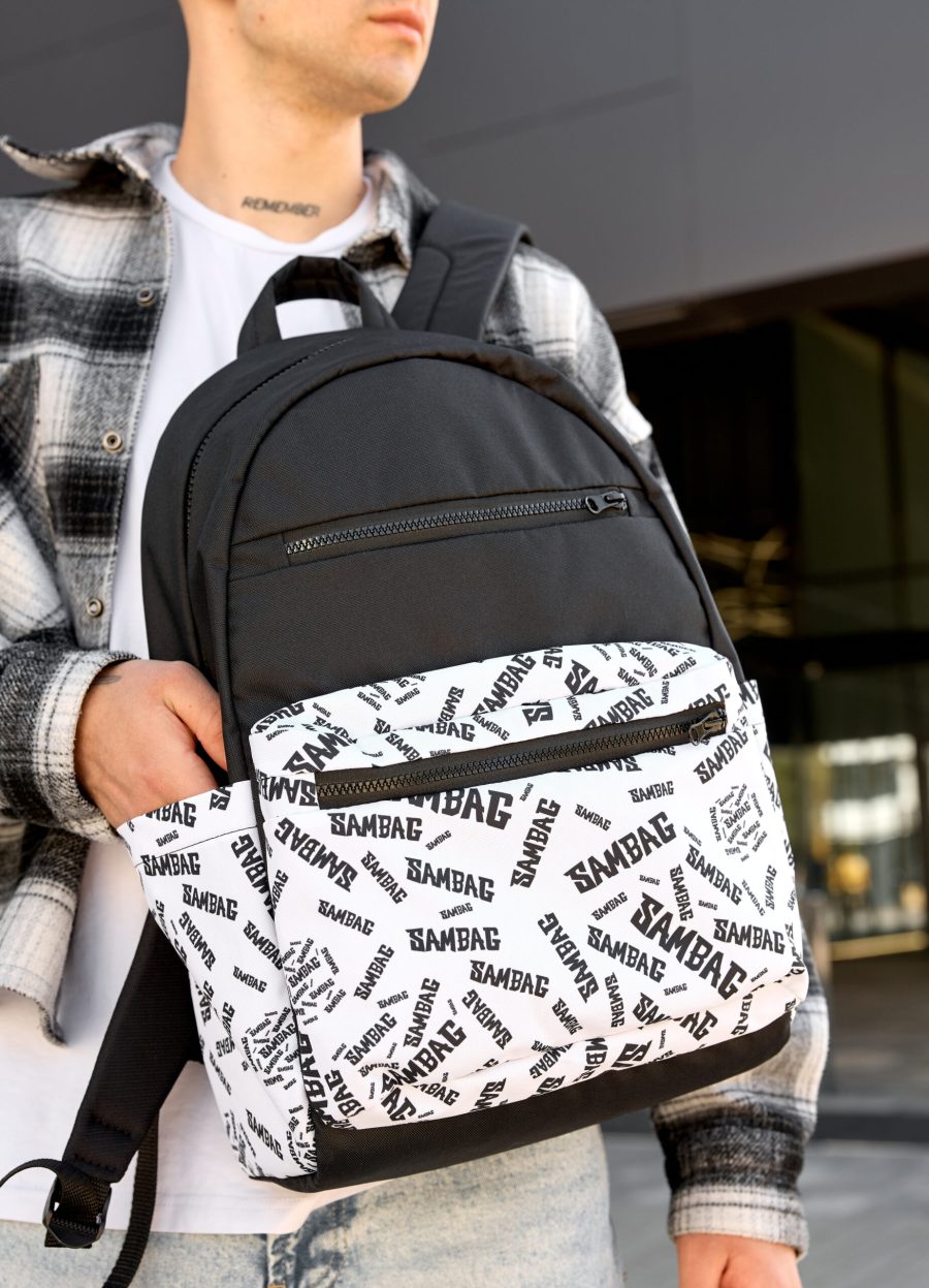 Мужской рюкзак Sambag Zard SM черный с белым