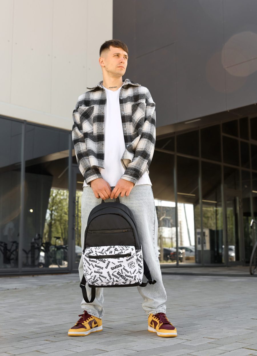 Мужской рюкзак Sambag Zard SM черный с белым