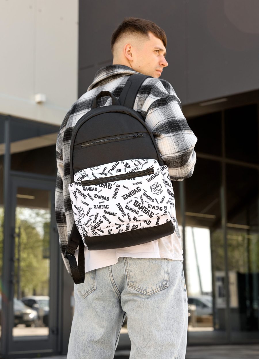 Мужской рюкзак Sambag Zard SM черный с белым