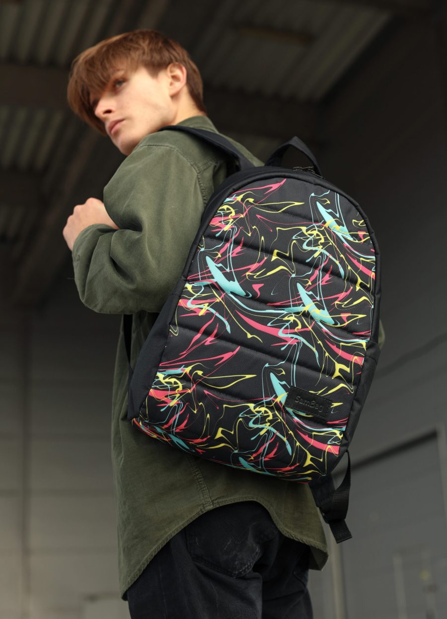 Рюкзак чоловічий Sambag Zard LRT чорний з принтом