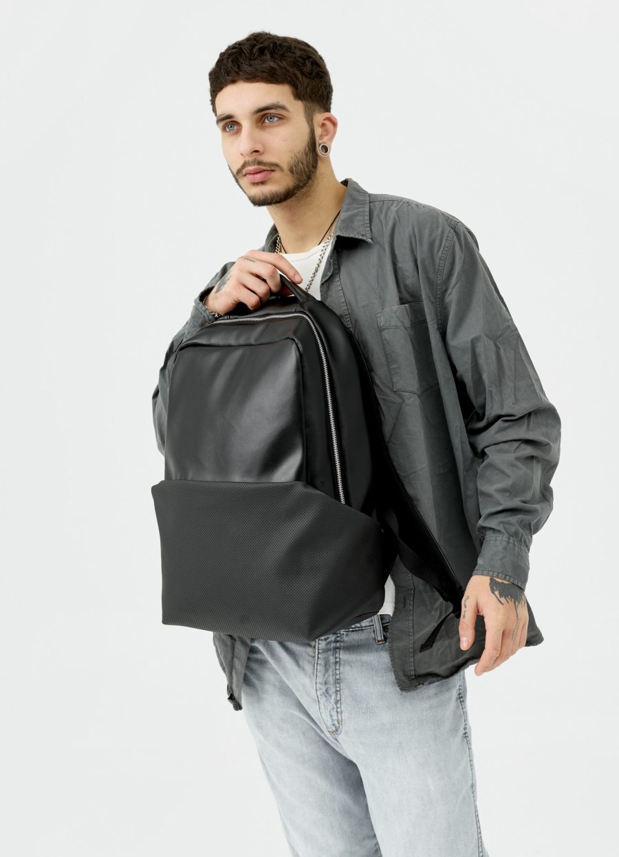 Мужской рюкзак Sambag Zard Dart черный с перфорацией