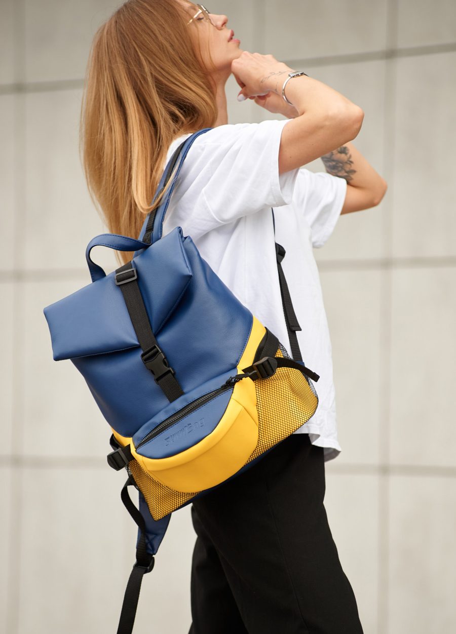 Рюкзак жіночий Sambag ReneDouble блакитний з жовтим