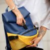 Рюкзак жіночий Sambag ReneDouble блакитний з жовтим