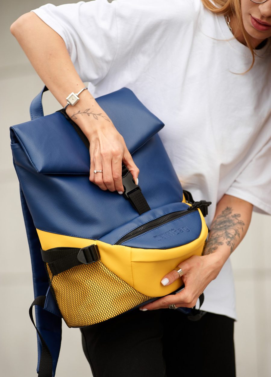Рюкзак жіночий Sambag ReneDouble блакитний з жовтим