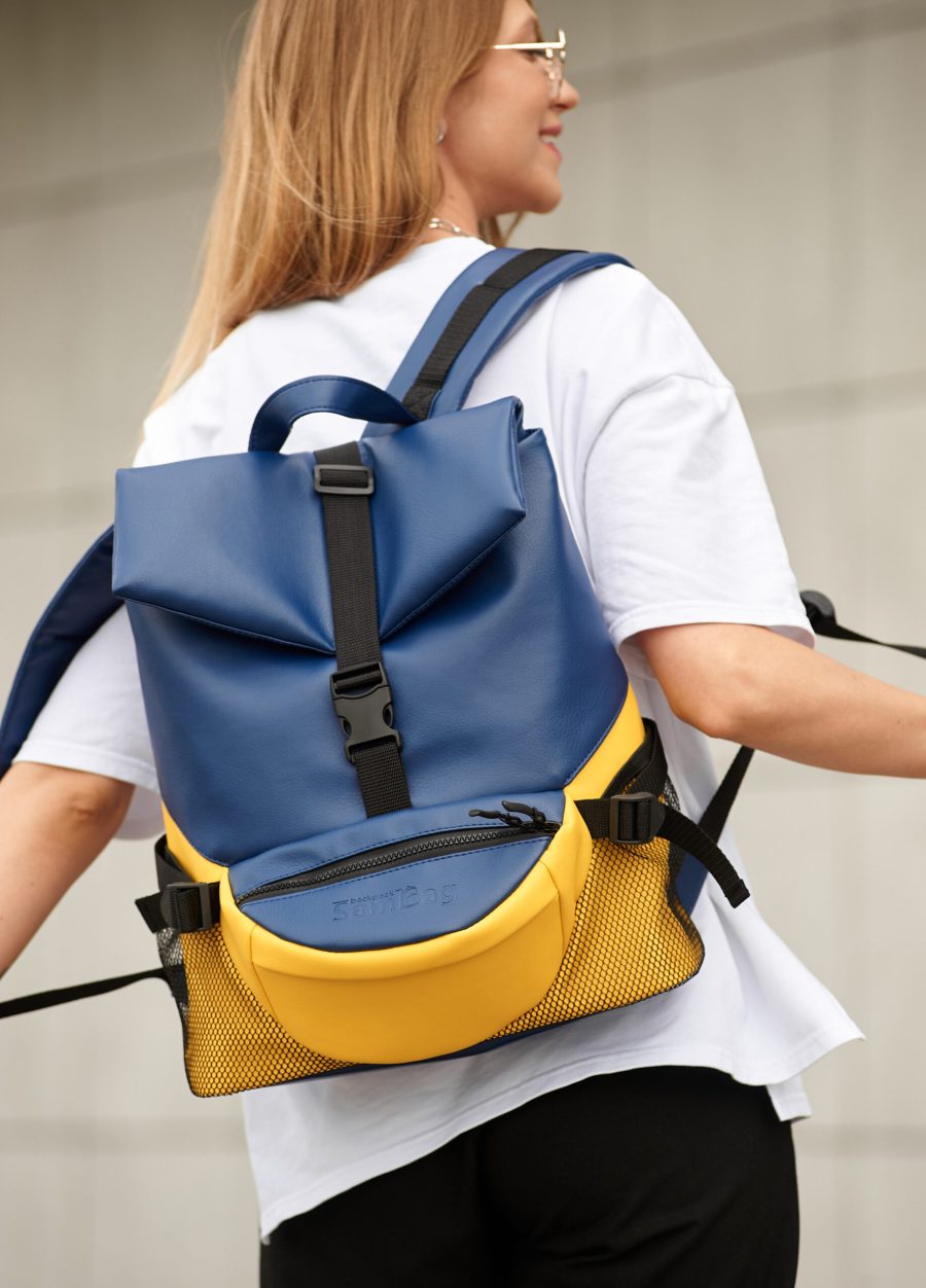 Рюкзак жіночий Sambag ReneDouble блакитний з жовтим