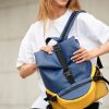 Рюкзак жіночий Sambag ReneDouble блакитний з жовтим