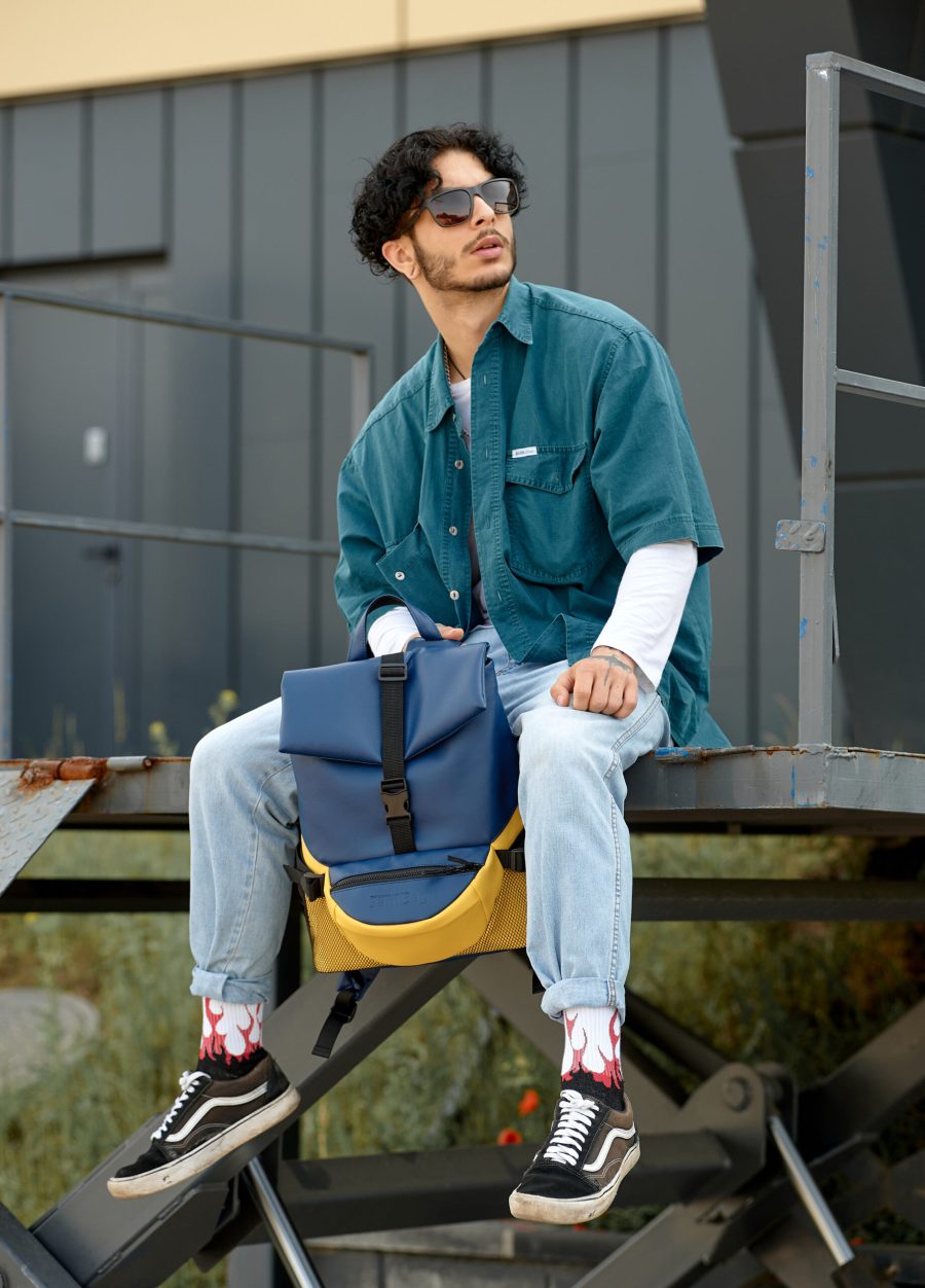 Рюкзак чоловічий Sambag ReneDouble блкатиний з жовтим