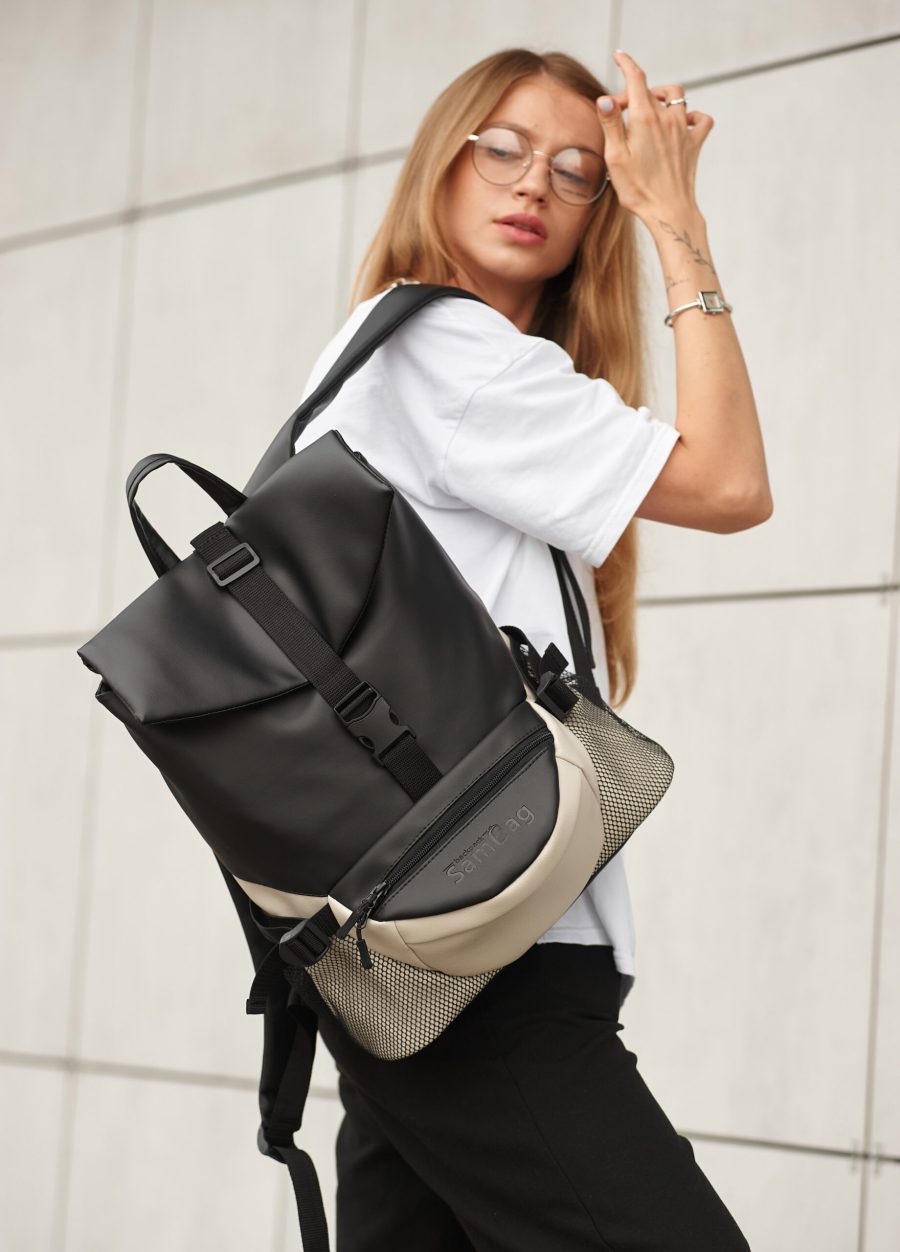 Рюкзак жіночий Sambag ReneDouble чорний із сірим