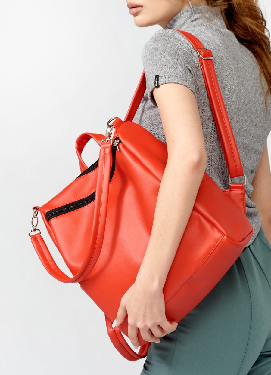 Женский рюкзак-сумка Sambag Trinity красная