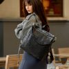 Женский рюкзак-сумка Sambag Trinity крокодил черный