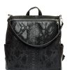 Женский рюкзак-сумка Sambag Trinity крокодил черный