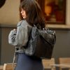 Женский рюкзак-сумка Sambag Trinity крокодил черный