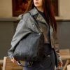 Женский рюкзак-сумка Sambag Trinity крокодил черный