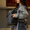 Женский рюкзак-сумка Sambag Trinity крокодил черный