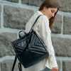 Рюкзак-сумка женская Sambag Trinity строченая черная