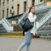 Рюкзак-сумка женская Sambag Trinity строченая черная